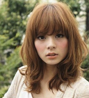 Haircut For Big Forehead, Bang Hair, Asian Hairstyles, Trendy Haircuts Medium, Ideas Haircut, Full Fringe, Haircut Medium, Korean Short Hair, Girl Hairstyle