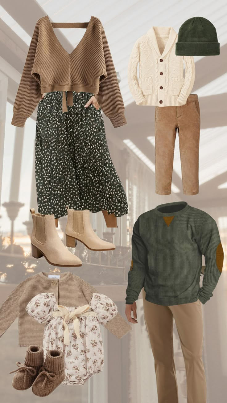 several different types of clothing and shoes on display