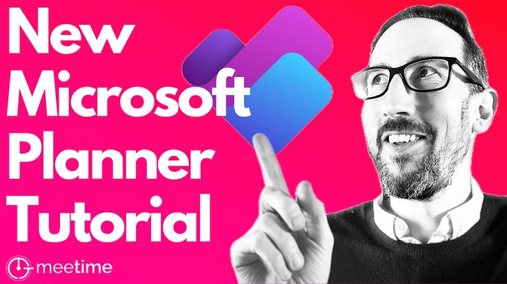 a man is pointing to the new microsoft planner in front of him and he has his finger up