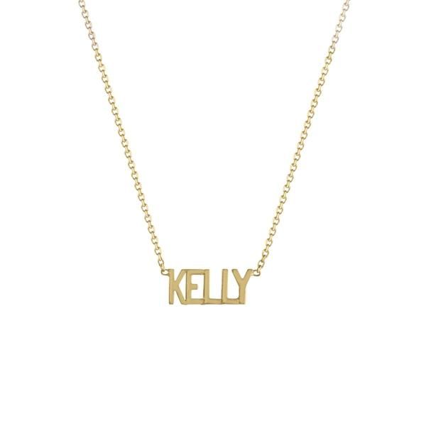 Mini Mini Nameplate Necklace (custom) | Kelly Bello Design® Mini Letters, Disk Necklace, Diamond Drop Necklace, Pearl Letters, Name Initials, Nameplate Necklace, Diamond Solitaire Necklace, Natural Diamond Ring, Small Letters