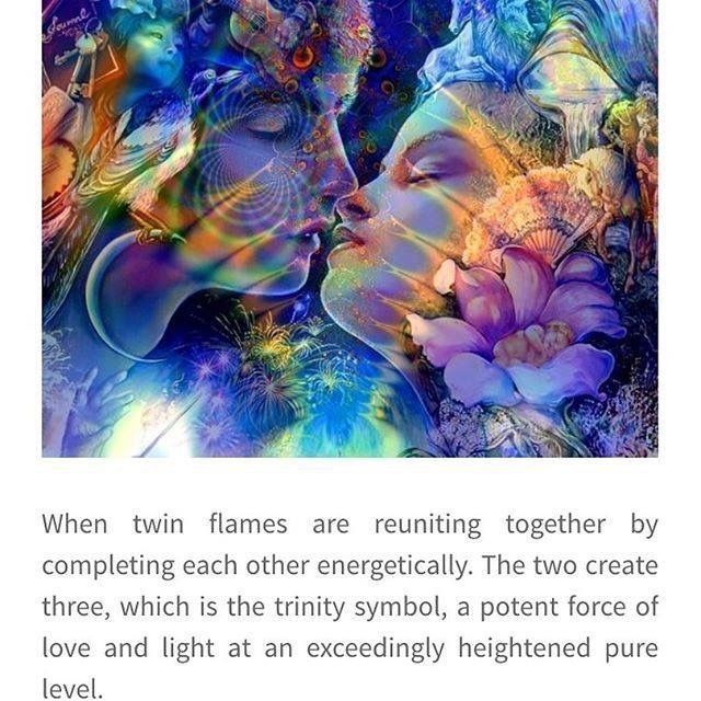 an image of two women kissing each other with the words, when twin flames are reuniing together by completing each other energetically