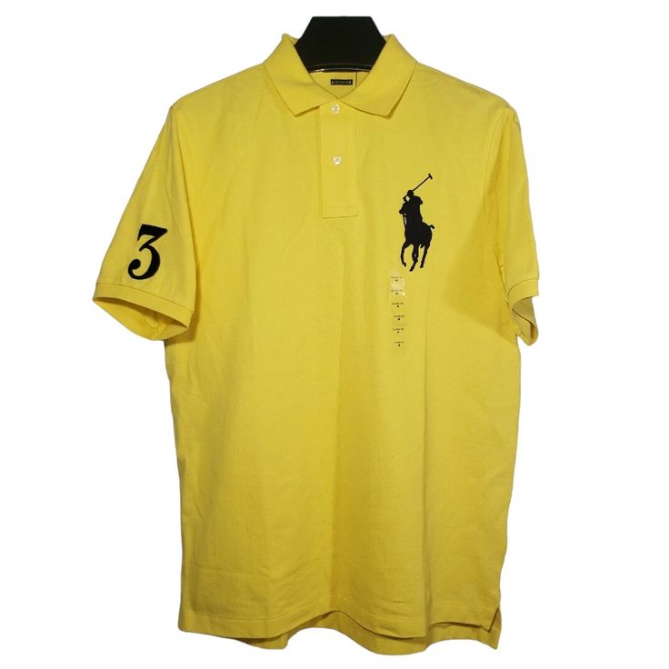 New, With Tags, Polo Ralph Lauren Classic Fit Mesh Polo Shirt. Made In Vietnam, 100% Cotton. Men's S Chest 20" Length 28.5" Yellow Polo Collar Shirt For Summer, Yellow Collared Polo Shirt For Summer, Fitted Yellow Polo Shirt For Summer, Summer Yellow Polo Shirt With Polo Collar, Yellow Polo Shirt With Collar For Summer, Yellow Summer Polo Shirt, Yellow Polo Collar Casual Top, Casual Yellow Polo Collar Top, Yellow Cotton Polo Collar Top