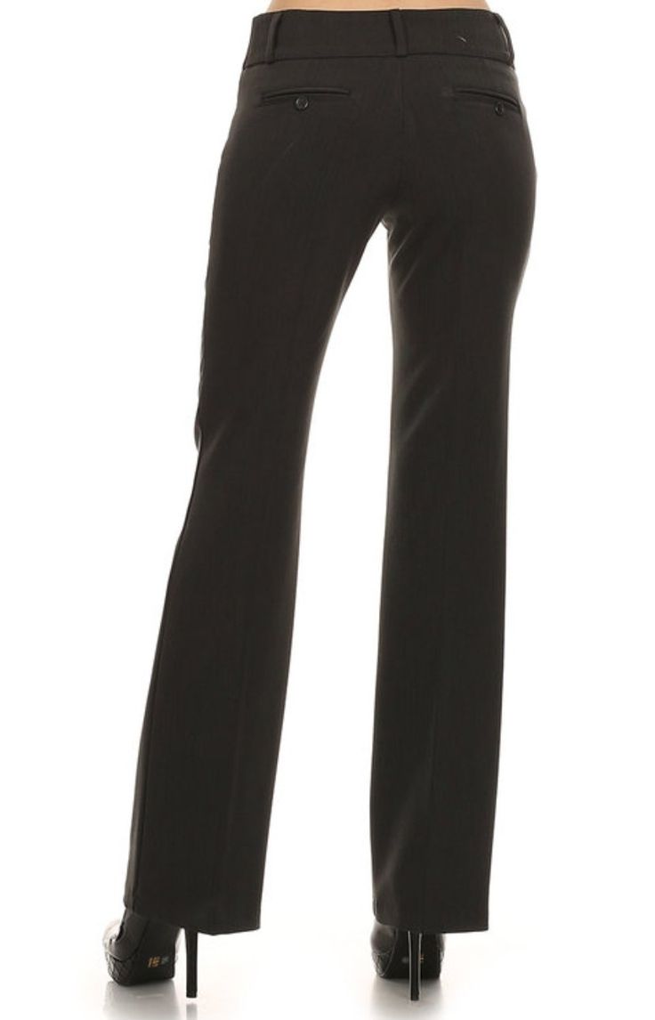 black work pants, black pants Semi-formal Stretch Elastane Bottoms, Stretch Elastane Pants For Semi-formal Occasions, Stretch Full Length Wide Leg Pants For Business Casual, Stretch Full-length Wide Leg Pants For Business Casual, Stretch Ankle-length Dress Pants For Semi-formal Occasions, Semi-formal Stretch Trousers, Formal Stretch High-waisted Dress Pants, Stretch Elegant Formal Pantsuit, Elegant Wide Leg Pants For Business