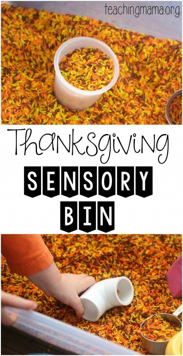 thanksgiving activity for kids to learn how to make a sprinkled bin with the words,