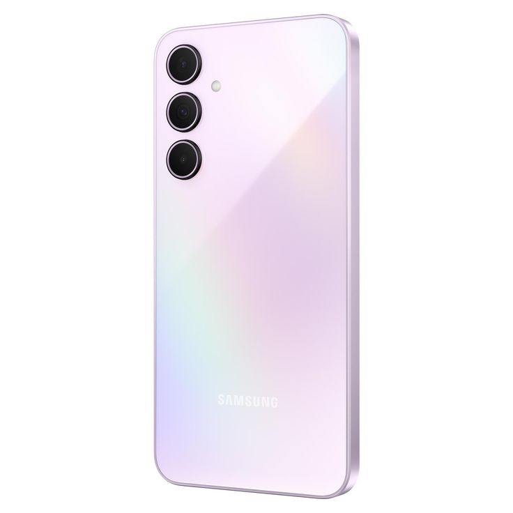 the back side of a white samsung phone with three cameras on it's sides