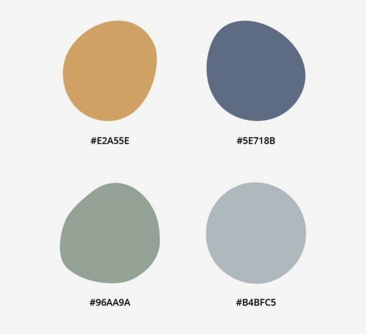 four different shades of blue, brown, and green are shown in the same color scheme