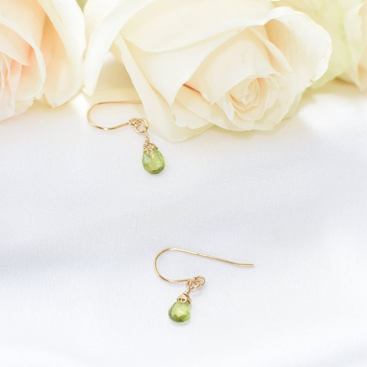 14K Gold-Filled Peridot Drop Earrings - August Birthstone DesignsbyNatureGems Elegant Peridot Earrings For May Birthstone, Elegant Peridot Birthstone Earrings, Peridot Teardrop Earrings For May Birthstone, Teardrop Peridot Earrings For May Birthstone, Peridot Earrings, Peridot Stone, Chakra Crystals, August Birth Stone, Gems Jewelry