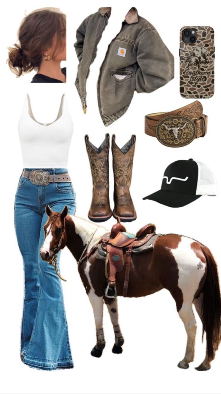 Western Riding Clothes, Punchy Outfits, Country Outfits Women, Horseback Riding Outfits, Cute Cowgirl Outfits, Casual Country Outfits, Cowgirl Style Outfits, Southern Outfits, Country Style Outfits