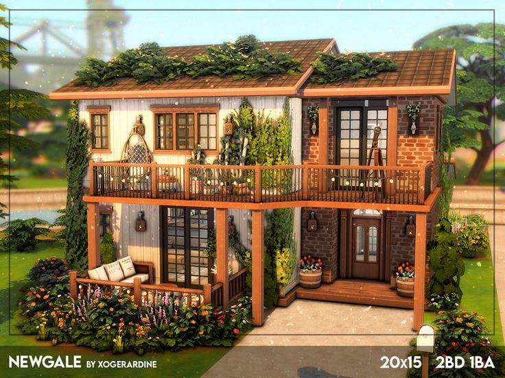 this is an artist's rendering of a two story house with balconyes and balconies