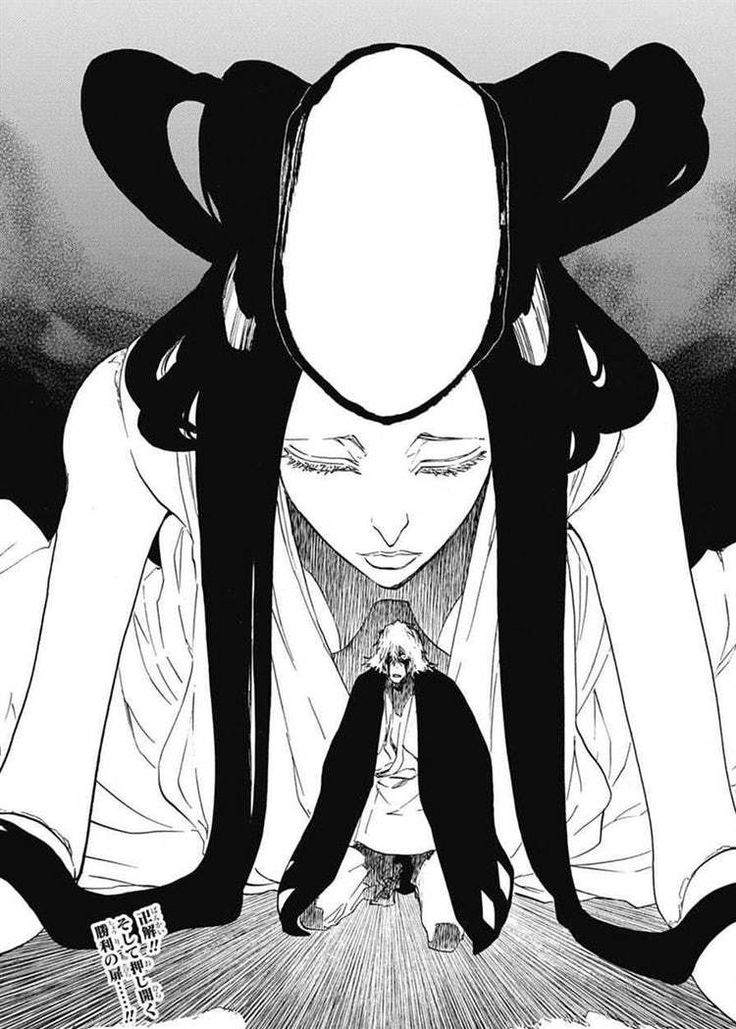 an anime character with long black hair sitting at a table