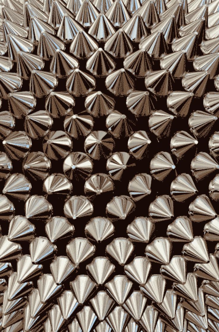 an abstract image of many metallic spikes