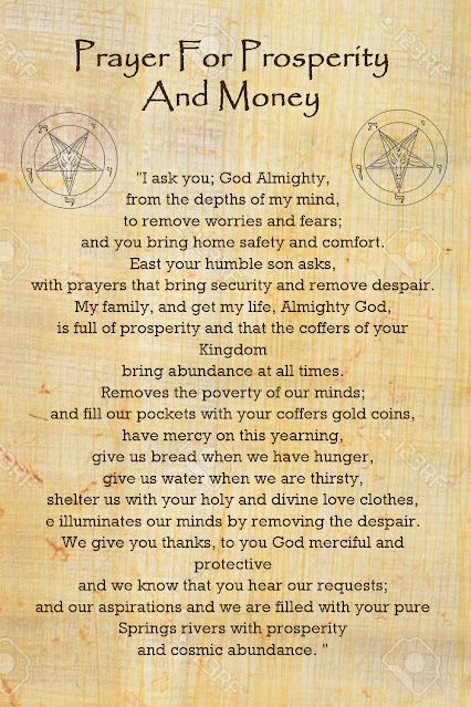 prayer for prosperity and money on parchment paper