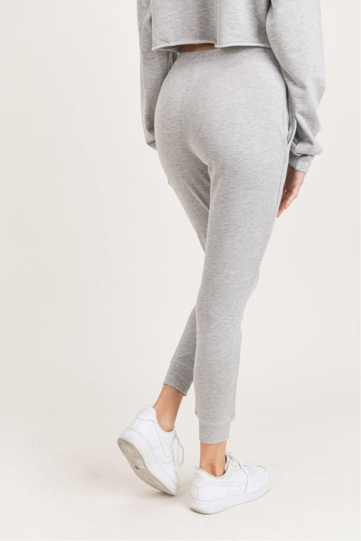 So soft, so plush, and so versatile. Take these cuffed joggers out and about (when you have the chance) or wear them inside the house. Drawstring closure. 65% polyester, 35% cotton. French terry. Cuffed Joggers, Pocket Leggings, Out And About, Heather Gray, Grey Jean, French Terry, Heather Grey, The House, Product Launch