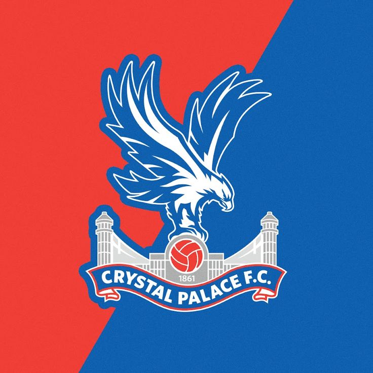 the crystal palace logo on a blue background