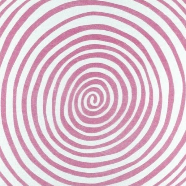 a pink and white background with an abstract spiral design in the center, as if it was made out of paper