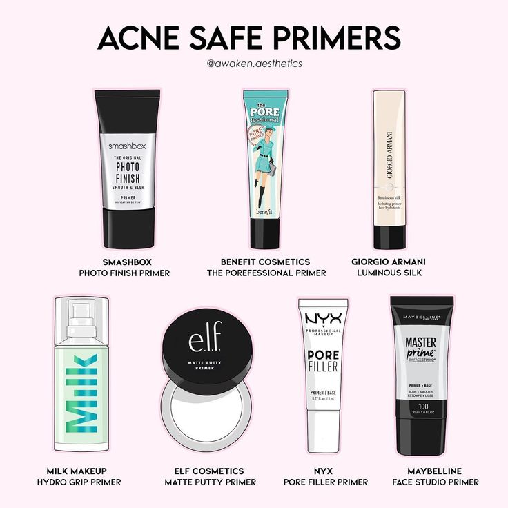 Combination Acne Prone Skin Care, Makeup Products For Acne Prone Skin, Best Makeup For Acne Prone Skin, Armani Primer, Acne Safe Makeup Primer, Foundation Acne Prone Skin, Acne Safe Makeup, Makeup Routine Guide, Pore Filler