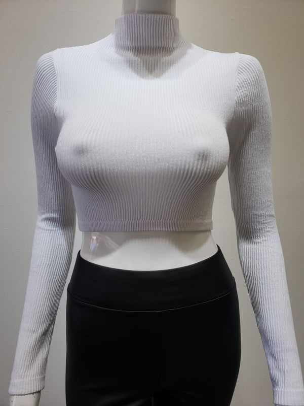 Ribbed Cotton Blended Mock Neck Long Sleeve Crop Top. Fabric & fit: Model is wearing size small. Mock Neck Crop Top, Mock Neck Long Sleeve, For Sale Sign, Long Sleeve Crop, Top Fabric, White Crop Top, Long Sleeve Crop Top, Summer Sale, Mock Neck