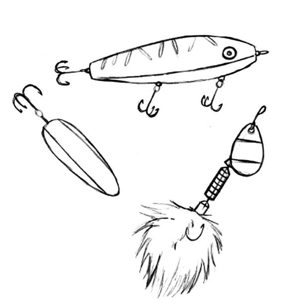 a drawing of a fish and some other items