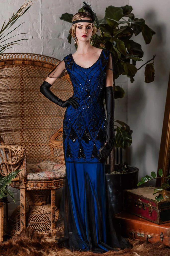 [US Warehouse] 1920s Sequined Maxi Flapper Dress – Retro Stage - Chic Vintage Dresses and Accessories Flapper Red Dress 1920s, Roaring 20s Party Outfit Plus Size, 1920 Chicago, Modern 1920s Fashion, Modern Flapper Dress, Art Deco Clothing, 20s Fashion Dresses, Dti Theme, 1920s Fashion Dresses