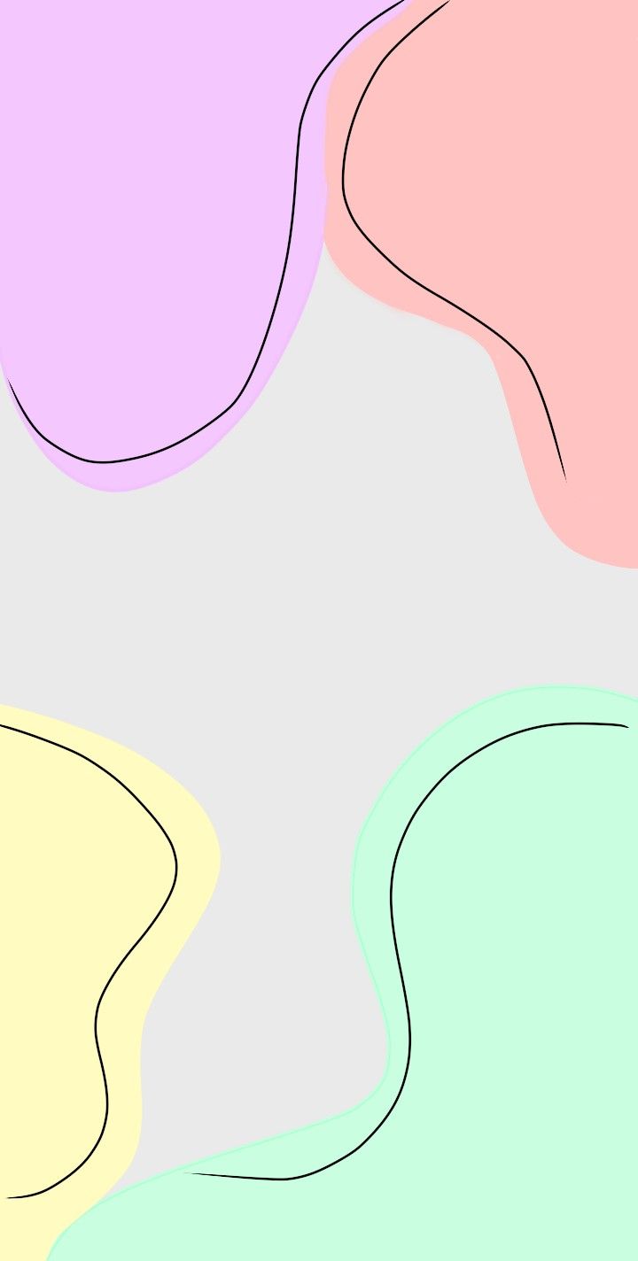 an abstract background with lines and shapes in pastel colors, including pink, green, yellow, and blue