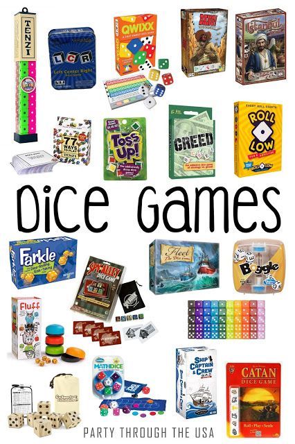 a poster with dice games on it