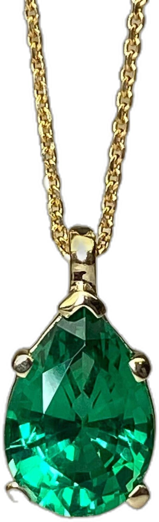 "This pear shape emerald pendant is 10x7mm 2.00 carats set in 14K yellow/white gold. This emerald teardrop pendant necklace is the May birthstone. This makes a great layering or stacking necklace as a Christmas gift, Anniversary, wedding, birthday or bridal wedding jewelry. The pendant pictured is a lab created green emerald #7033 This pendant can be made with many different stone colors Message us for pricing on different color/type stones for emerald earrings click here: https://etsy.me/3Pcg3X Classic Green Pear Shaped Necklace, Pear-shaped Emerald Necklace With 17 Jewels, Green Pear-shaped Emerald Necklace With 17 Jewels, Green Pear-shaped Emerald Necklace, Classic Green Pear-shaped Emerald Necklace, Pear-shaped Emerald Gemstone Necklace, Classic Pear-shaped Green Emerald Necklace, Classic Pear-shaped Emerald Necklace, Yellow Gold Pear-shaped Necklace For May Birthstone