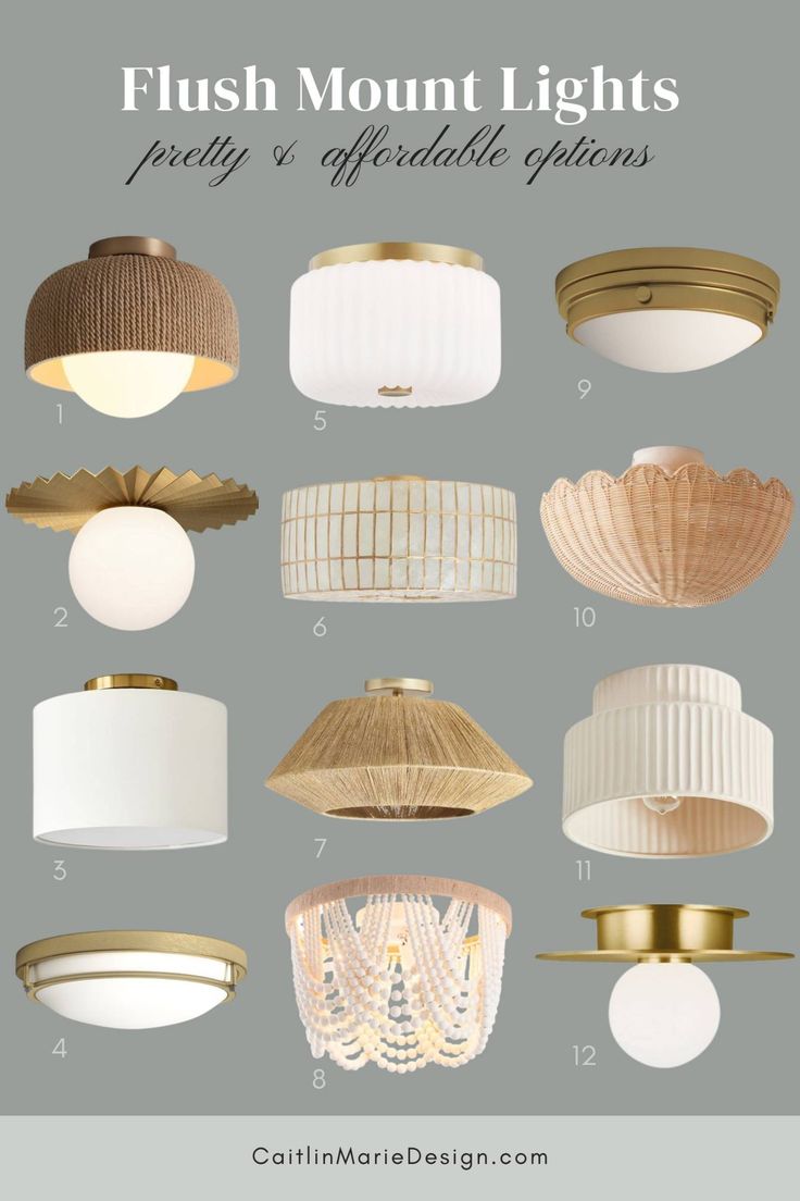 flush mount lights with different shades and sizes