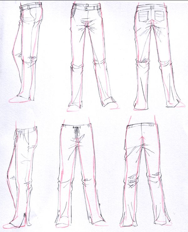 some drawings of different types of pants