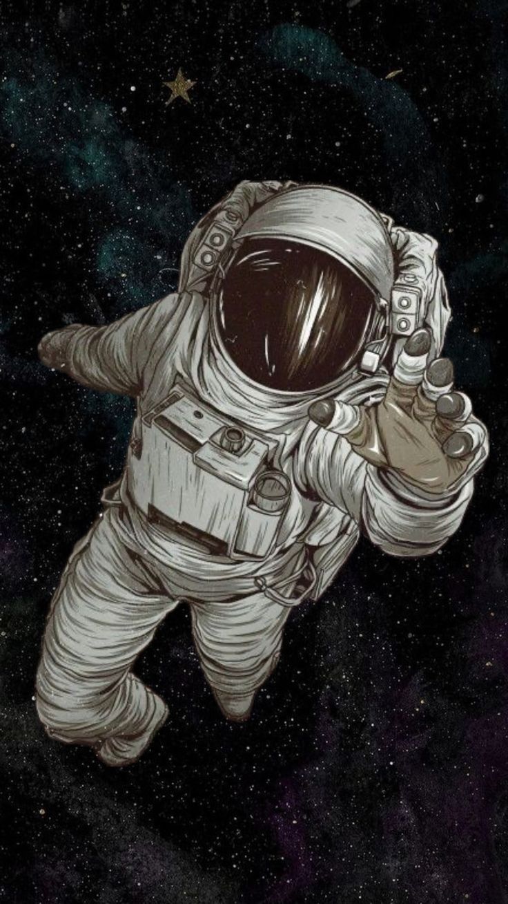 an astronaut floating in the space with his hand up to his face and one eye open