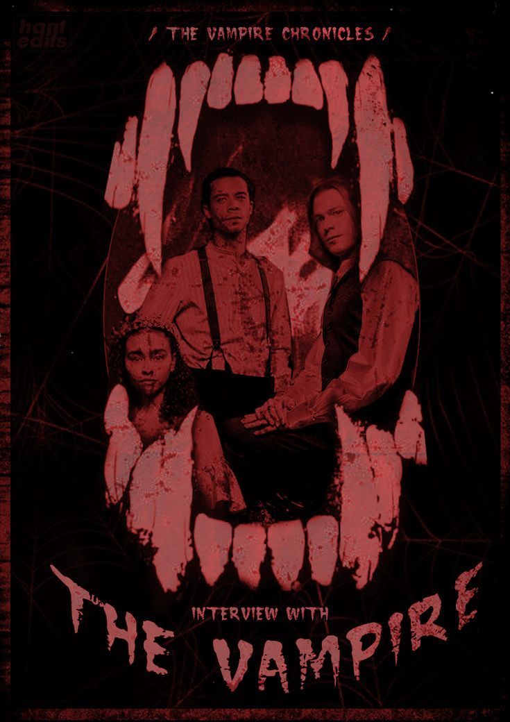 the vampire movie poster with three people in front of an evil demon's mouth