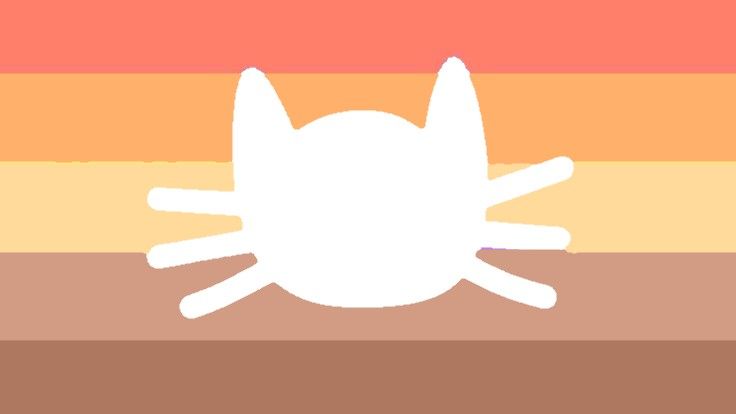 Warm red, oranges, yellows and browns in stripes with a white cat image ontop of it. Catgender Pronouns, Neopronoun List, Neo Pronoun Flags, Neon Pronouns, Xenopronouns Flags, Neo Pronouns Flag, Cat Xenogenders, Neopronouns Flag, Pronoun Flags