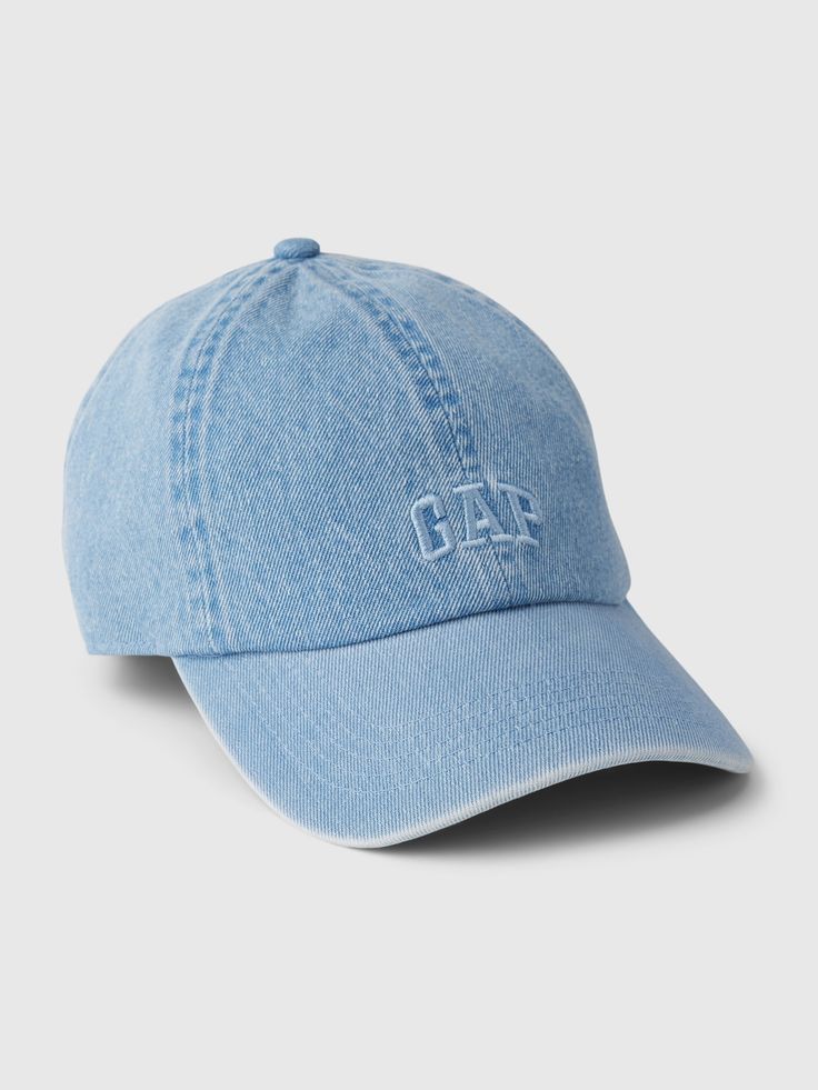 Soft 6-panel baseball cap.  Gap arch logo at front.  Curved brim.  Adjustable buckle closure at back.  For more fit and sizing info, check out our Size Guide. Hat Outfit Ideas, Lindsay Brewer, Cap Outfit, Denim Cap, Gap Logo, Arch Logo, Logo Baseball, Dad Cap, Support People