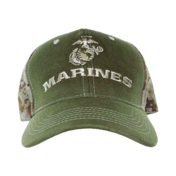 the marines hat is green and white