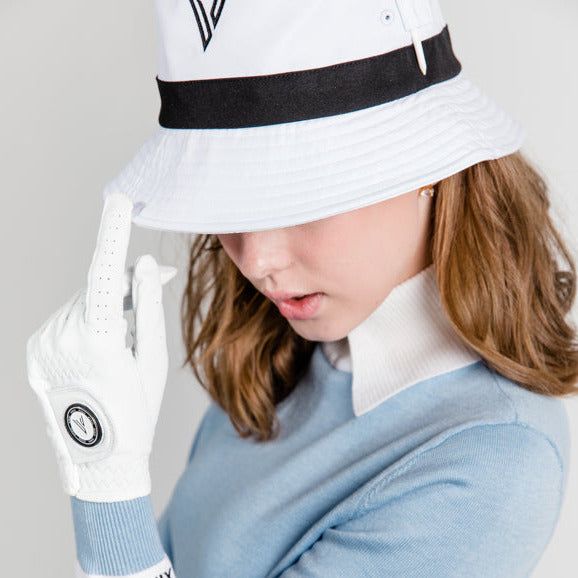 S.M.A.R.T. Bucket Hat – VIXII GOLF White Sports Hat, Pom Pom Golf Hats, Keith And James Hats Women, Pebble Beach Golf Hat, Adjustable White Bucket Hat, White Bucket Hat With Short Brim For Outdoor, White Outdoor Bucket Hat With Short Brim, Sporty White Bucket Hat, White Visor Bucket Hat For Outdoor