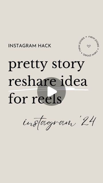 an instagramr with the words pretty story reshare idea for reels