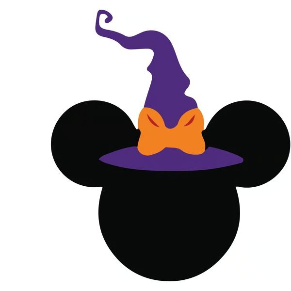 a mickey mouse head with a purple hat on it