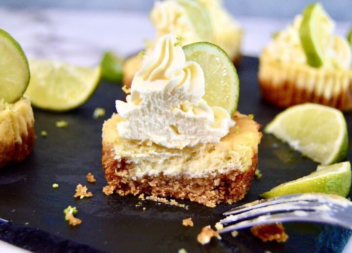 there is a piece of cake with limes on it