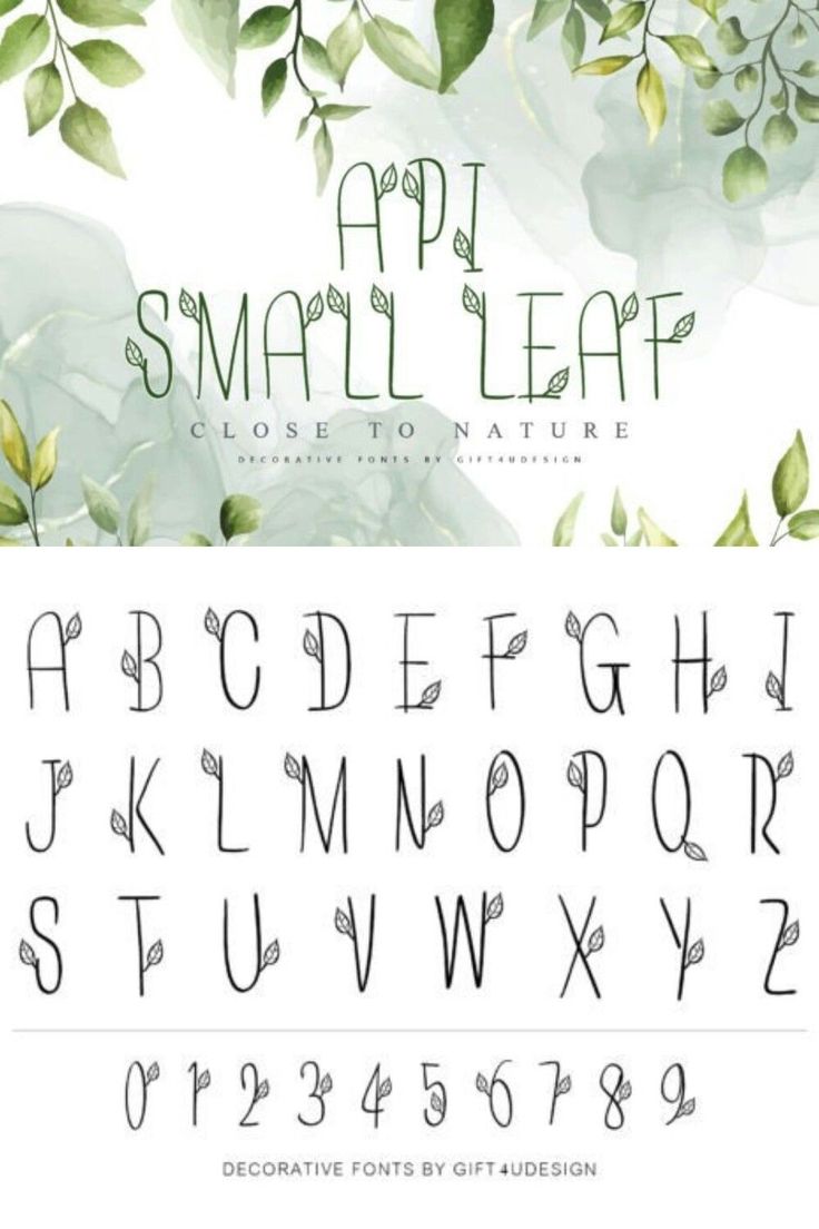 the font and numbers are drawn with green leaves