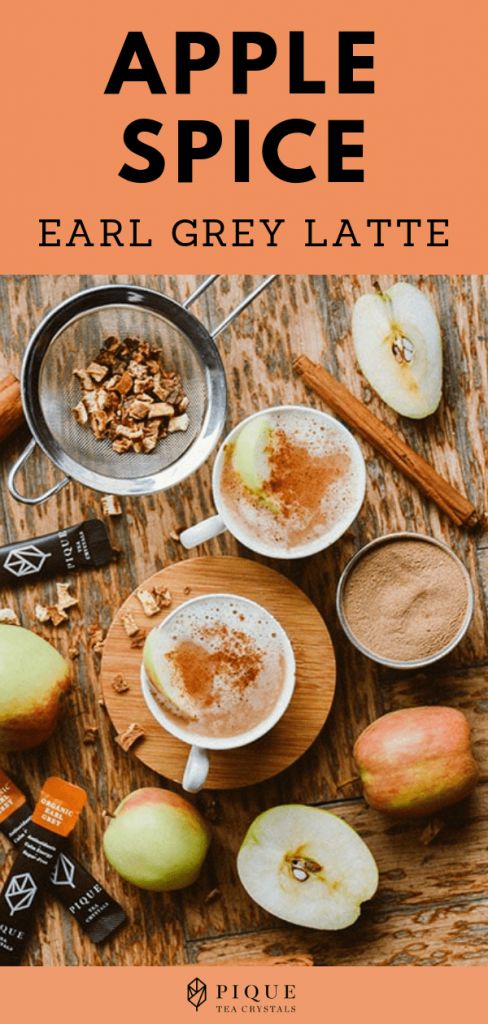 an apple spice recipe with apples and cinnamons on the side, next to it