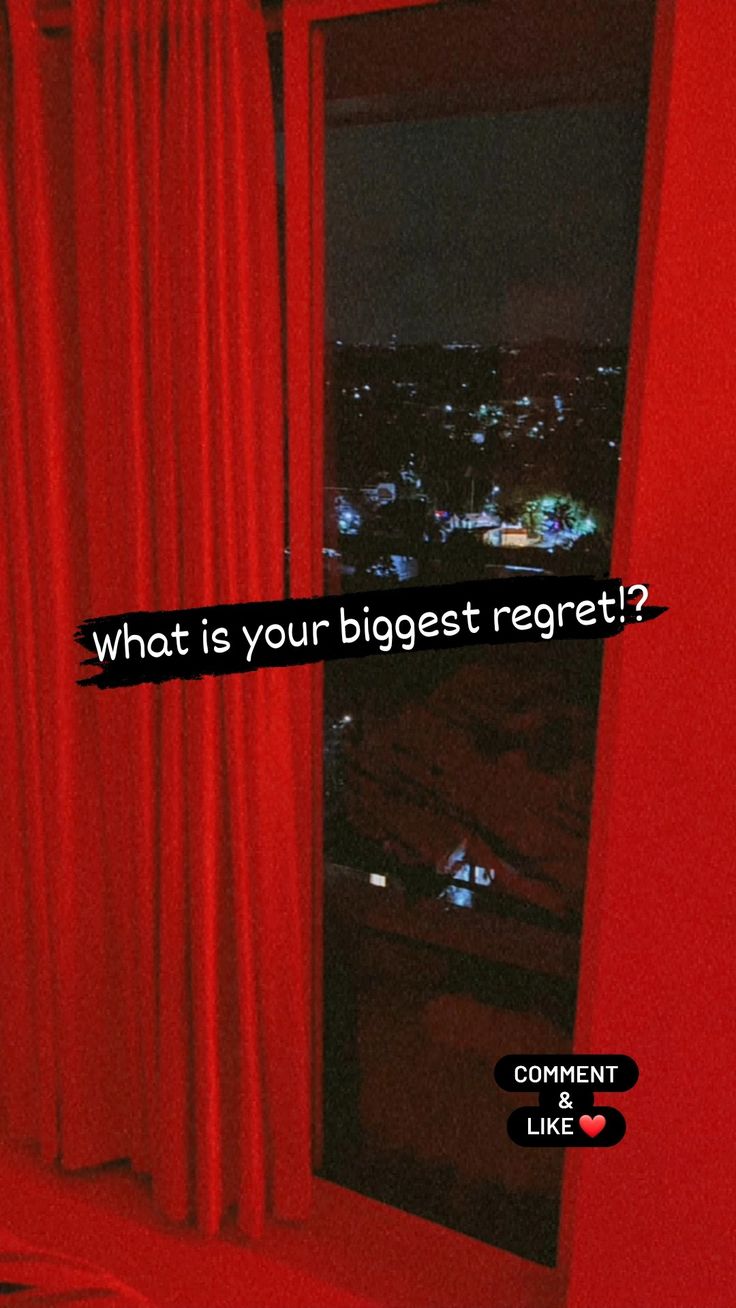 a red curtained window with the words what is your biggest request?