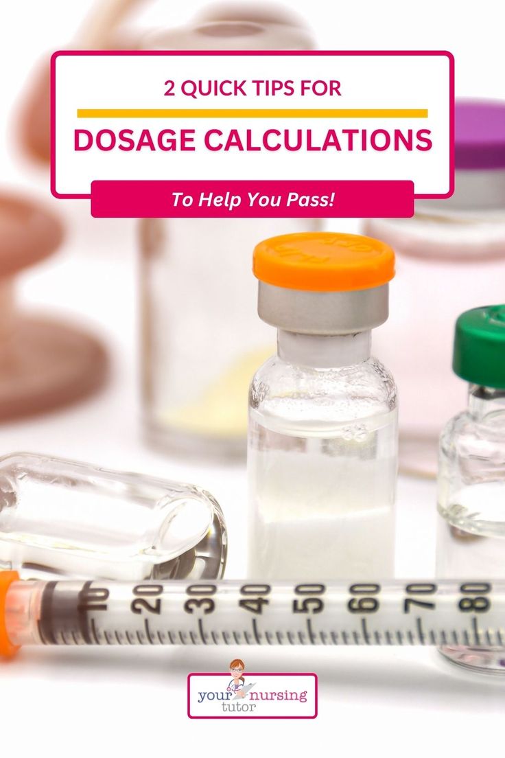 two bottles filled with white liquid next to a thermometer and measuring tape that says, 2 quick tips for dosage calculations to help you pass