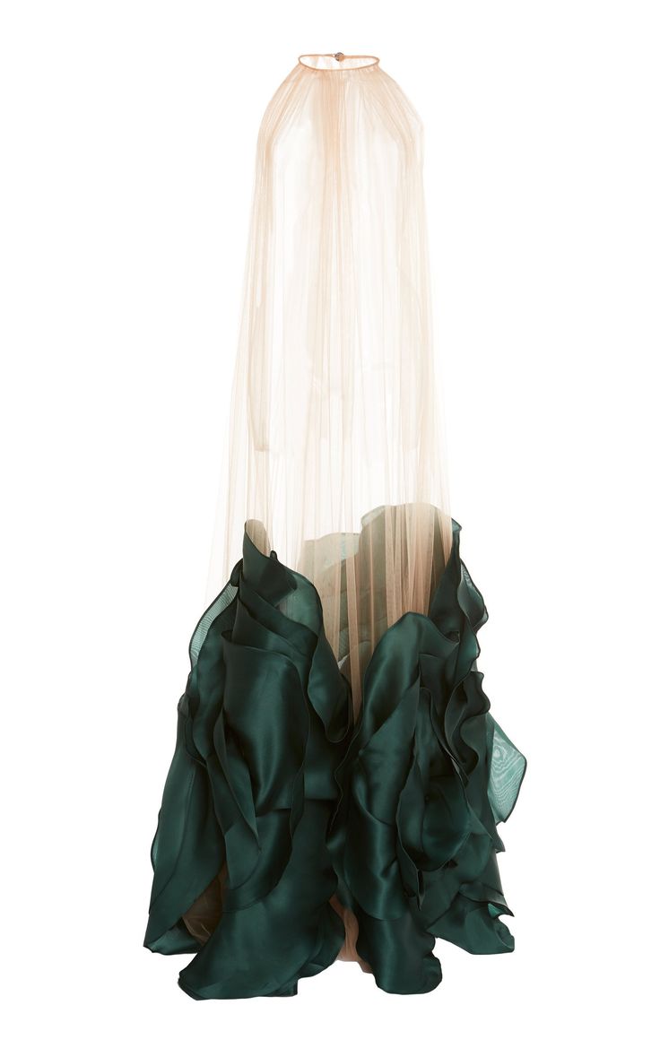 Tulle Cape, Cape Dress, Sheer Chiffon, Fashion Details, A Dress, Couture Fashion, Moda Operandi, Halter Neck, Fashion Collection