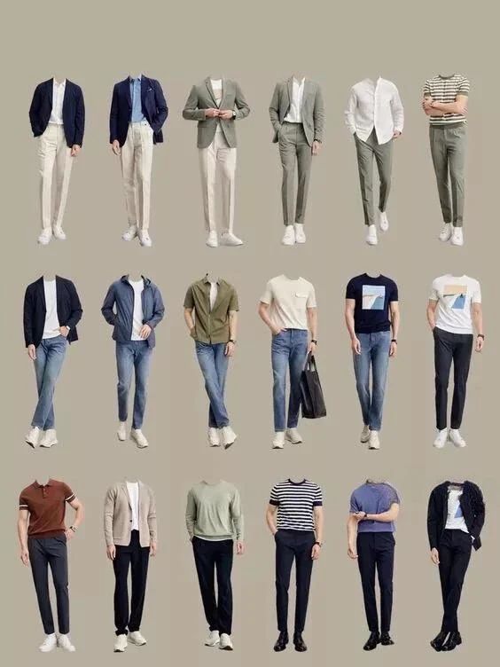 how to match your outfits Kpop Fashion Men, Guys Fashion Casual, Mens Smart Casual Outfits, Mens Business Casual Outfits, Simple Casual Outfits, Minimalist Fashion Men, Classy Outfits Men, Smart Casual Men, Men Fashion Casual Shirts