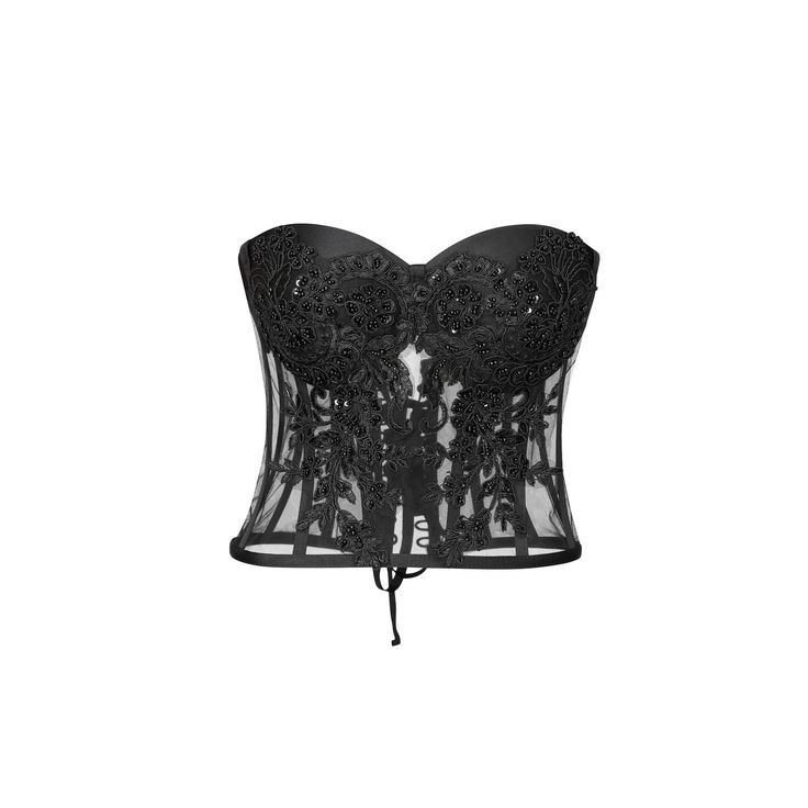 Hand-Embroidered Corset | LIA ARAM | Wolf & Badger Lace Underwire Corset With Corset Back, Fitted Lace Bodice With Underwire, Lace Corset With Fitted Bodice And Underwire, Fitted Lace Underwire Corset, Elegant Underwire Corset With Lace Bodice, Lace Bodice With Boning, Elegant Lace Bodice With Corset Back, Lace Overbust Corset Belt With Boned Bodice, Lace Overbust Corset With Boned Bodice