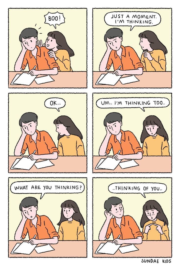 a comic strip with two people sitting at a table