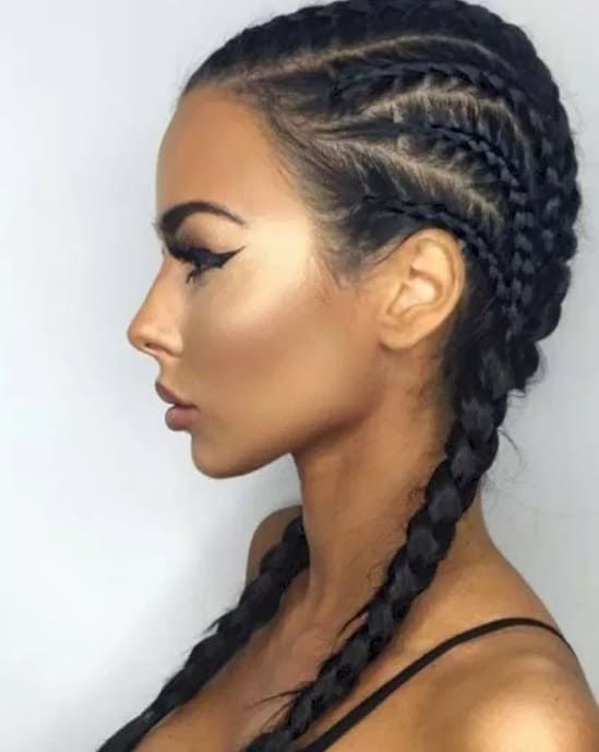 21 Glamorous Braided Hairstyles That White Girls Love Boxer Braids Hairstyles, Tight Braids, Boxer Braids, Festival Hair, Box Braids Hairstyles, Hair Dos, Copic, Braid Styles, Summer Hairstyles