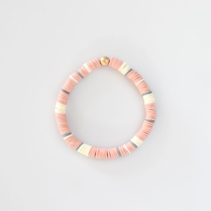 Pink Heishi Beads Stretch Bracelet, Pink Heishi Beads Bracelets, Everyday Pink Heishi Beads Stretch Bracelet, Arm Stack, Sweet Vibes, Bracelet Business, Making Bracelets With Beads, Preppy Bracelets, Bracelet Inspo