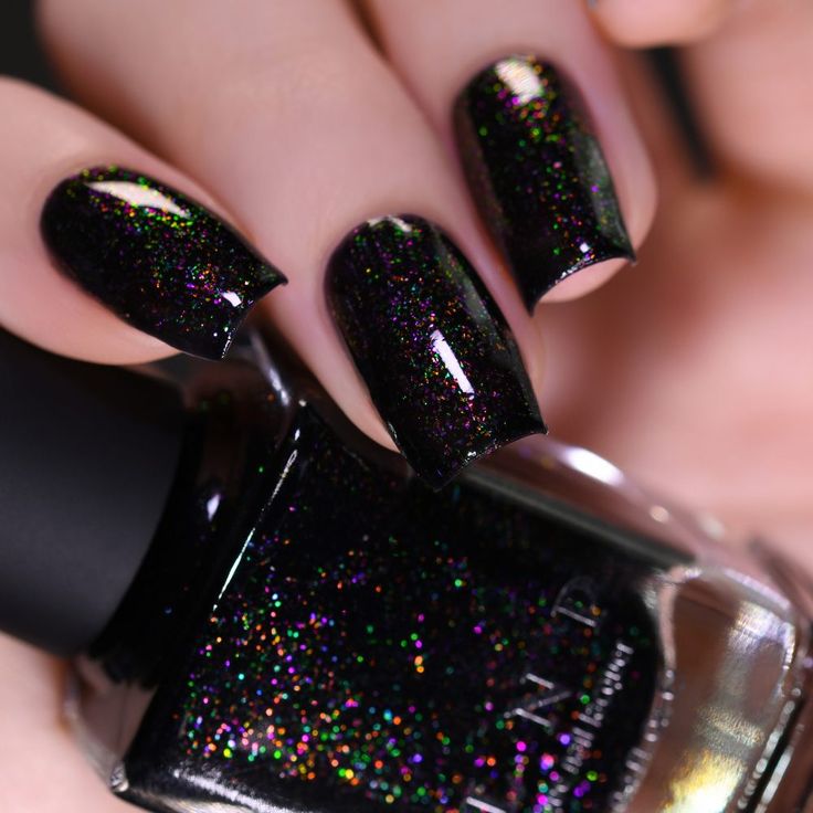 Cursed - Festive Black Shimmer Nail Polish by ILNP Black Shimmer Nails, Ilnp Nail Polish, Shimmer Nail Polish, Bunny Nails, Green Nail Designs, Nail Shimmer, Polish Ideas, Pearl Nails, Rose Nails