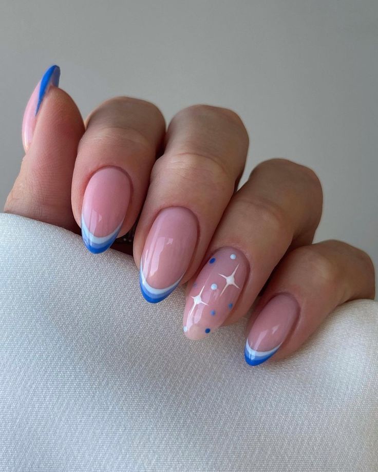 Blue Gel Nails, Unghie Sfumate, Simple Gel Nails, Summery Nails, Casual Nails, Her Nails, Makijaż Smokey Eye, Nails Wedding, Blue Nail