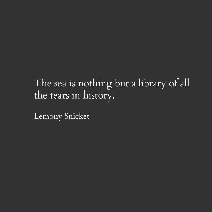 the sea is nothing but a library of all the tears in history